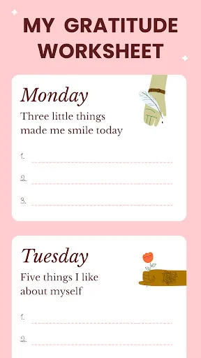 Скриншот 1 — Gratitude: Self-Care Journal