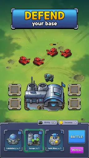 Скриншот 1 — Merge Tanks: Fortress Defense