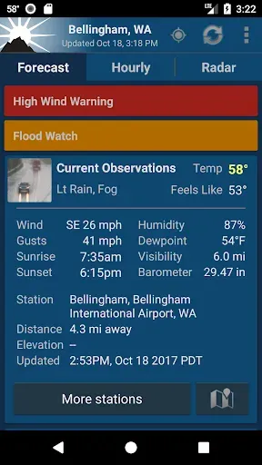 Скриншот 2 — NOAA Weather Unofficial (Pro)