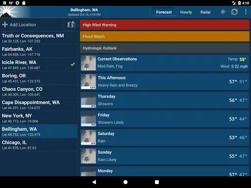 Скриншот 7 — NOAA Weather Unofficial (Pro)