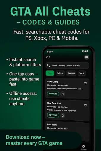 Скриншот 8 — GTA All Cheats -Codes & Guides