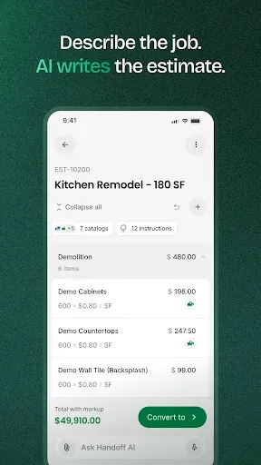 Скриншот 2 — Handoff Construction Estimator