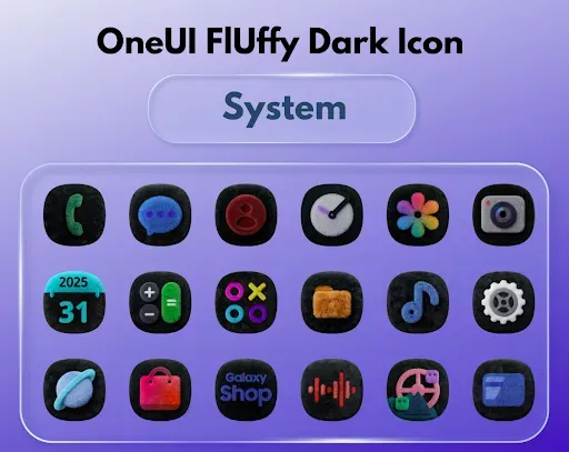 Скриншот 1 — OneUI Fluffy Dark Icons