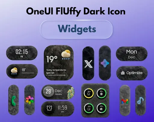 Скриншот 5 — OneUI Fluffy Dark Icons