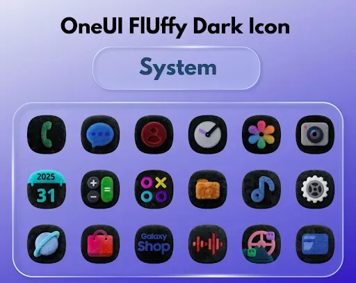 Скриншот 7 — OneUI Fluffy Dark Icons