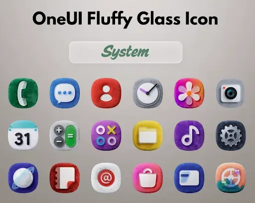 Скриншот 1 — OneUI Fluffy Glass Icons