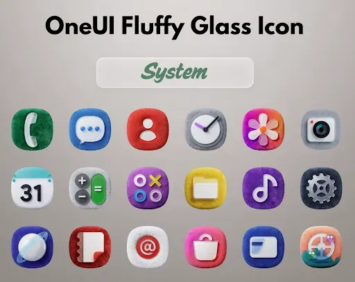 Скриншот 6 — OneUI Fluffy Glass Icons