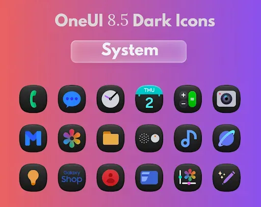 Скриншот 1 — OneUi 8.5 Dark Icons