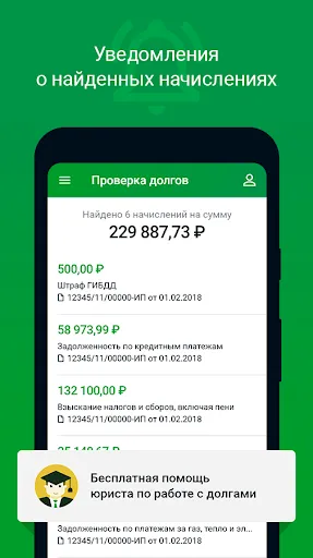 Скриншот 2 — Проверка долгов