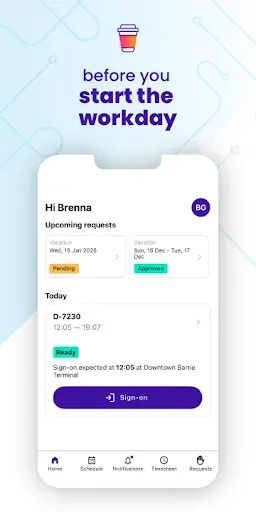 Скриншот 2 — Optibus Driver