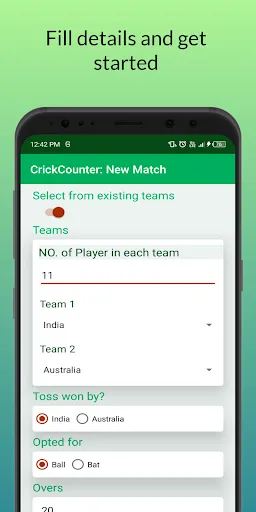 Скриншот 2 — Cricket: Local match scorebook