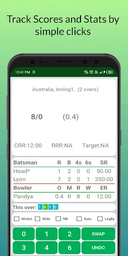 Скриншот 3 — Cricket: Local match scorebook