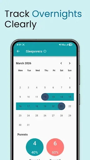 Скриншот 3 — Our Days Co-Parenting Calendar
