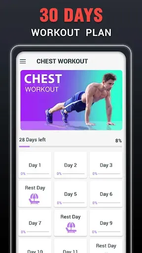 Скриншот 1 — Chest Workouts for Men at Home