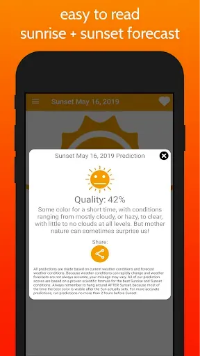 Скриншот 1 — SkyCandy - Sunset Forecast App
