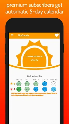 Скриншот 3 — SkyCandy - Sunset Forecast App