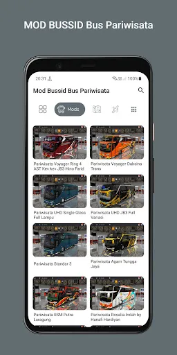 Скриншот 1 — MOD Bussid Bus Pariwisata