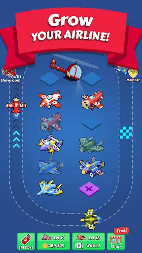 Скриншот 1 — Merge Planes Idle Plane Game