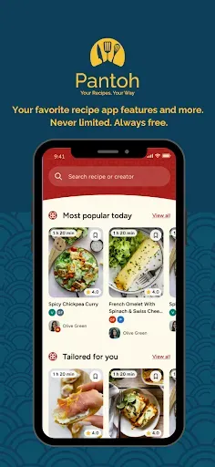Скриншот 1 — Pantoh: Your Recipes, Your Way