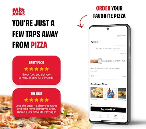 Скриншот 1 — Papa Johns Pizza & Delivery