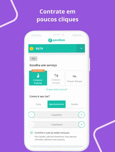 Скриншот 1 — Parafuzo - Diarista e Faxina