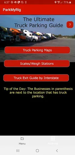 Скриншот 1 — ParkMyRig, Truck Parking Guide