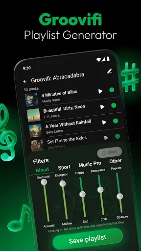 Скриншот 1 — Groovifi - Playlist Generator