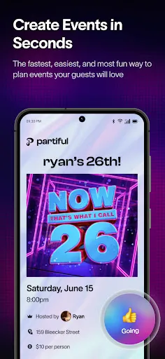 Скриншот 1 — Partiful: Fun Party Invites