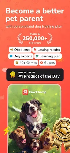 Скриншот 1 — PawChamp - Dog Training & Care