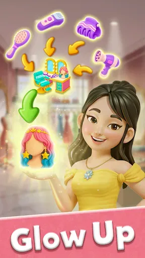 Скриншот 2 — Glow Tales: Merge & Makeover