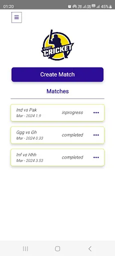 Скриншот 1 — Street Cricket Score Tracker