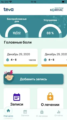 Скриншот 1 — Компас мигрени