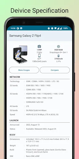 Скриншот 1 — Phone Specification