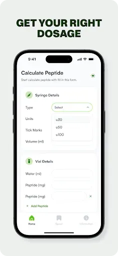 Скриншот 2 — Peptide Calculator App