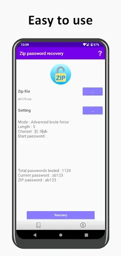 Скриншот 1 — ZIP password recovery