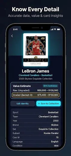 Скриншот 3 — Sports Card Scanner & Value