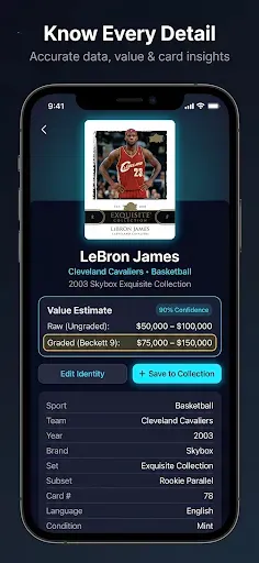 Скриншот 8 — Sports Card Scanner & Value