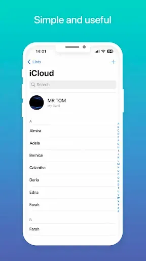 Скриншот 1 — Contacts Phone: Simple & Clean