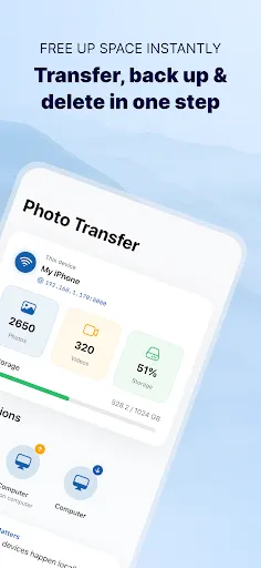 Скриншот 2 — Photo Transfer: Send via WiFi