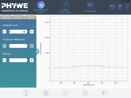 Скриншот 1 — PHYWE SpectrometerAPP