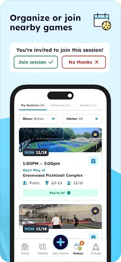 Скриншот 4 — Pickleheads - Play Pickleball