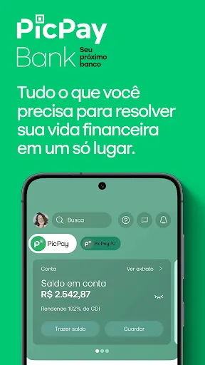 Скриншот 1 — Banco PicPay: Cartão, Pix e +