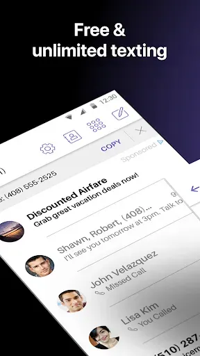 Скриншот 1 — Text Free: Calling & Texting