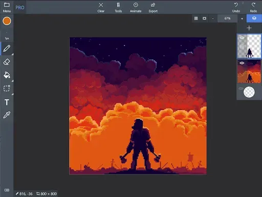 Скриншот 1 — Pix2D - Pixel art studio