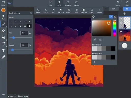 Скриншот 5 — Pix2D - Pixel art studio