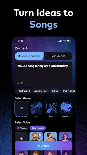 Скриншот 4 — Zurna: AI Song & Music Maker