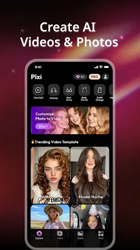 Скриншот 1 — Pixi Ai：Photo Magic&Ai Video