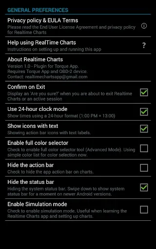 Скриншот 7 — Realtime Charts for Torque Pro