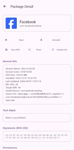 Скриншот 3 — Package Viewer: APK Extractor