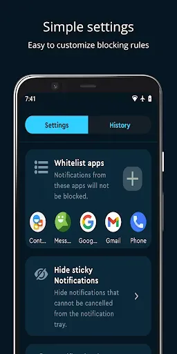 Скриншот 4 — FocusX:блокировщик уведомлений